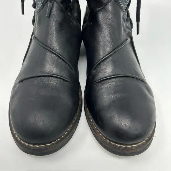 Sundance Casta Black Leather Lace Up Rasta Ankle Boots Size 41 (US Size 10.5)