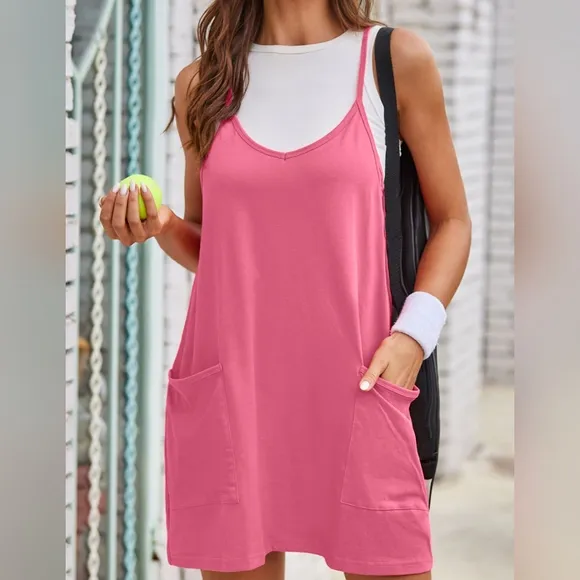 Sunny Day Cami Dress and Shorts Set - Carnation Pink