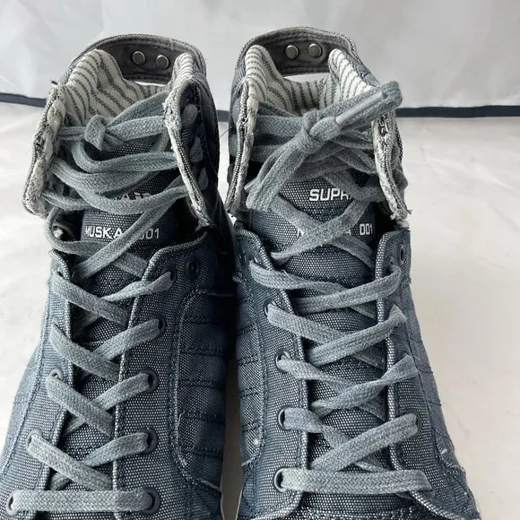 Supra Skytop Muska 001 Hi Top Denim Canvas Sneakers Men’s Size 10.5