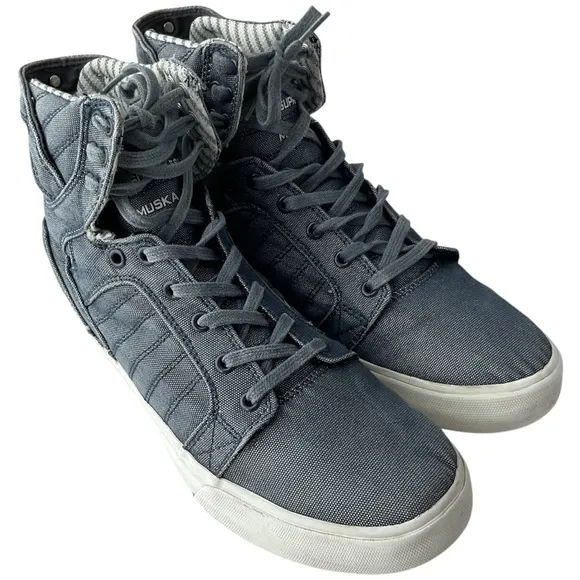 Supra Skytop Muska 001 Hi Top Denim Canvas Sneakers Men’s Size 10.5