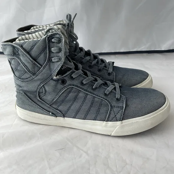 Supra Skytop Muska 001 Hi Top Denim Canvas Sneakers Men’s Size 10.5