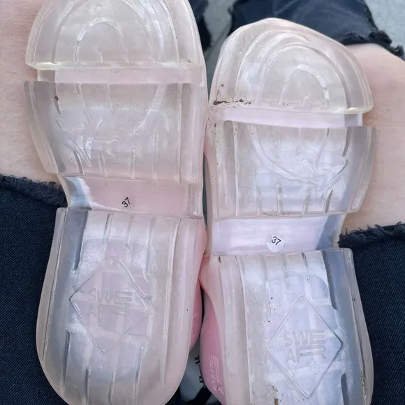 SWEAR real white leather chunky ankle sneakers clear sole