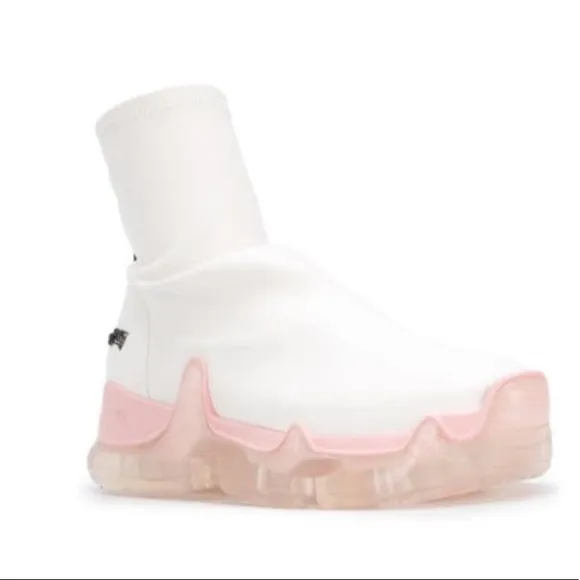 SWEAR real white leather chunky ankle sneakers clear sole