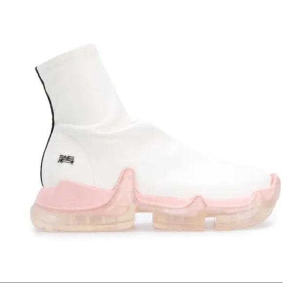 SWEAR real white leather chunky ankle sneakers clear sole
