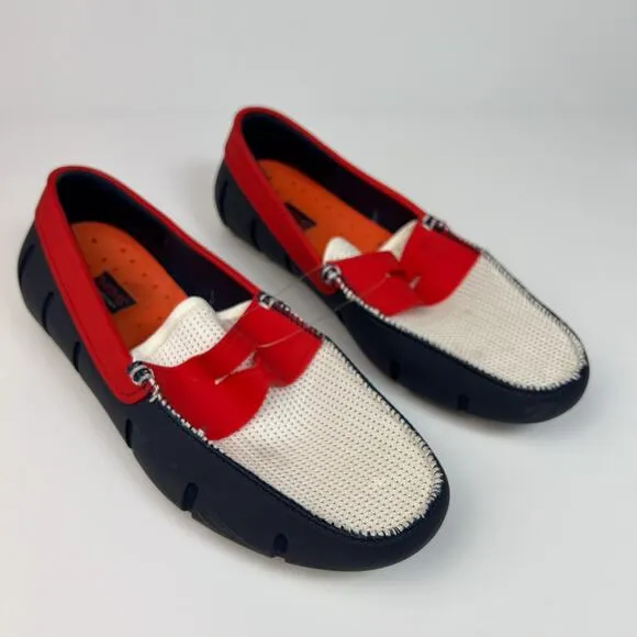 Swims Men's Waterproof Penny Loafers in Navy Traffic Light Size 9