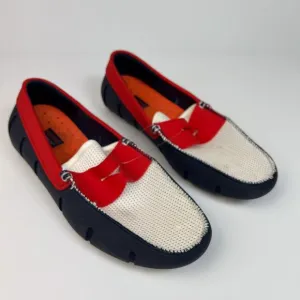 Swims Men's Waterproof Penny Loafers in Navy Traffic Light Size 9