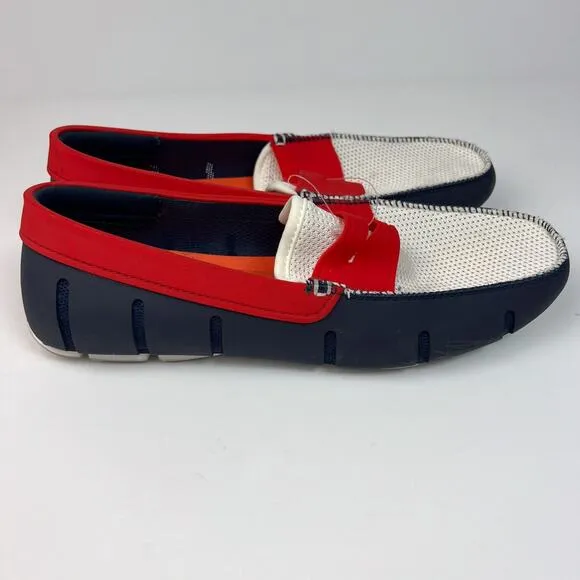 Swims Men's Waterproof Penny Loafers in Navy Traffic Light Size 9