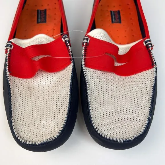Swims Men's Waterproof Penny Loafers in Navy Traffic Light Size 9