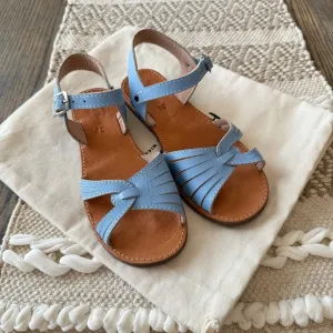 Sz 30/US 1 The Humble Soles Piper Blue Leather Sandals NEW