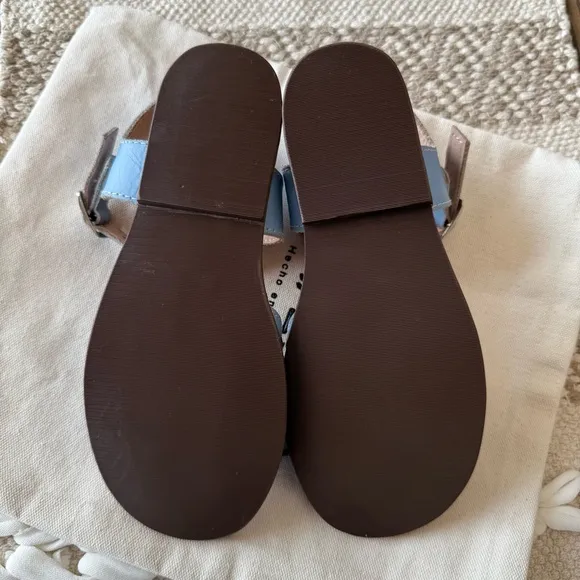 Sz 30/US 1 The Humble Soles Piper Blue Leather Sandals NEW