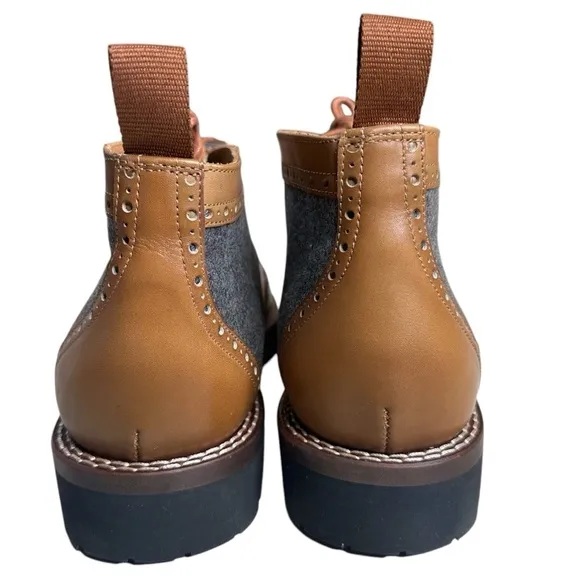 Taft The Livingston Chukka Boots in Grey/Brown. Size 42