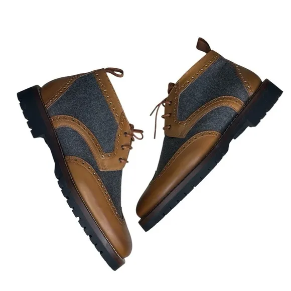 Taft The Livingston Chukka Boots in Grey/Brown. Size 42