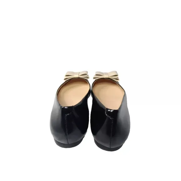Talbots Layla Flats Women’s Shoes Black White Bow Top Size 6.5 B Retail $119F