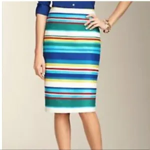 TALBOTS MULTICOLORED STRIPED SKIRT