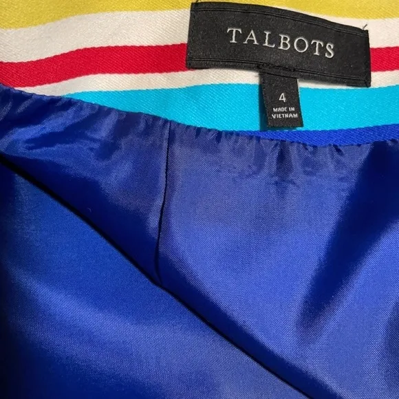 TALBOTS MULTICOLORED STRIPED SKIRT