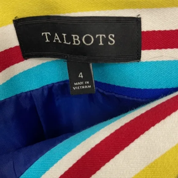 TALBOTS MULTICOLORED STRIPED SKIRT