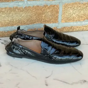 Tamara Mellon Black Patent Stow Loafer Flats 39 1/2