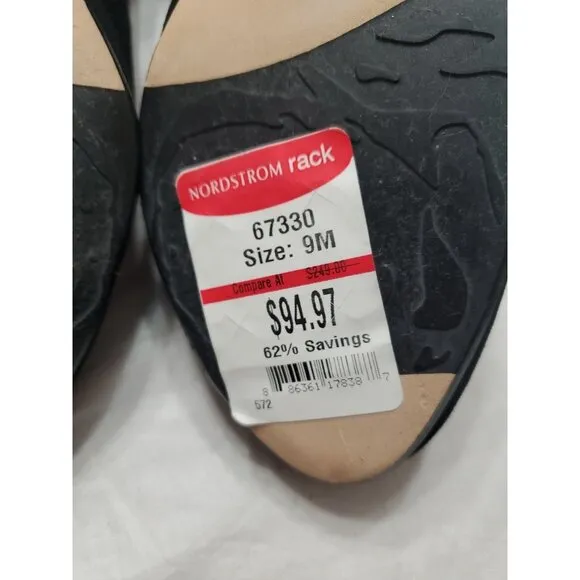 Taryn Rose Freed Kidsuede Leather Flats Size 9M Low Heel Black Preppy Old Money
