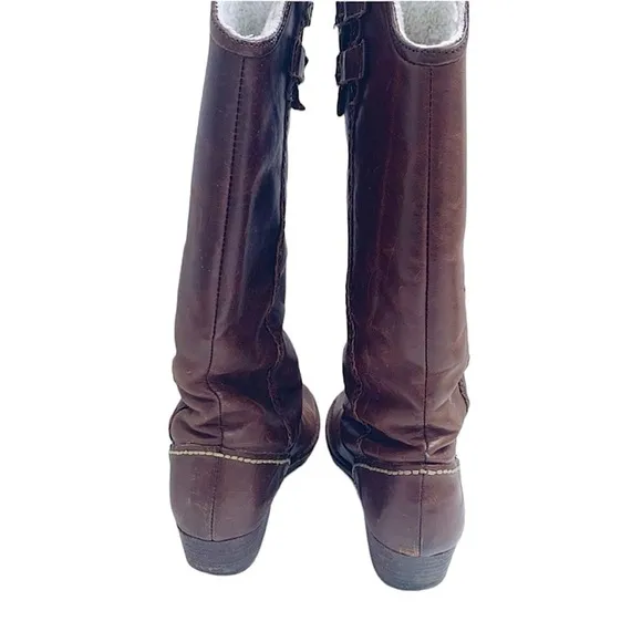 TERRA PLANA Distressed Brown Leather Boots sz 7