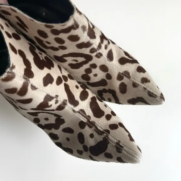 The Mode Collective Animal Print Booties Leopard Pony Hair Ankle Boots