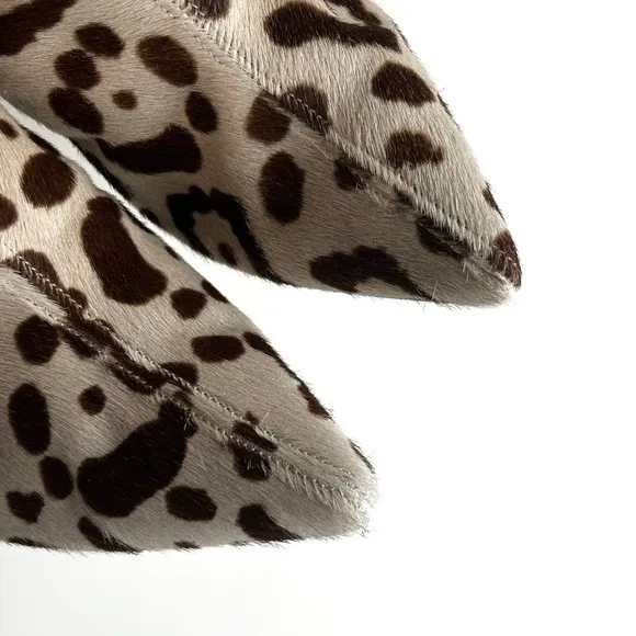 The Mode Collective Animal Print Booties Leopard Pony Hair Ankle Boots