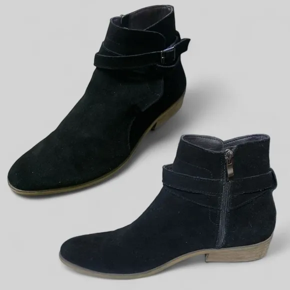 THE RAIL Black Weather Safe Leather Suede Ankle Boots Mens Size 10US/43EU
