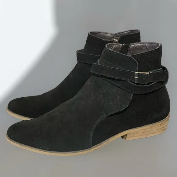 THE RAIL Black Weather Safe Leather Suede Ankle Boots Mens Size 10US/43EU