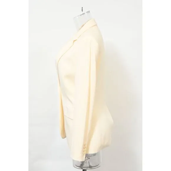 Theory Single-Breasted Blazer in Cream Wool