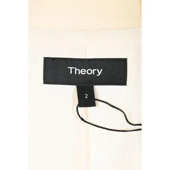 Theory Single-Breasted Blazer in Cream Wool