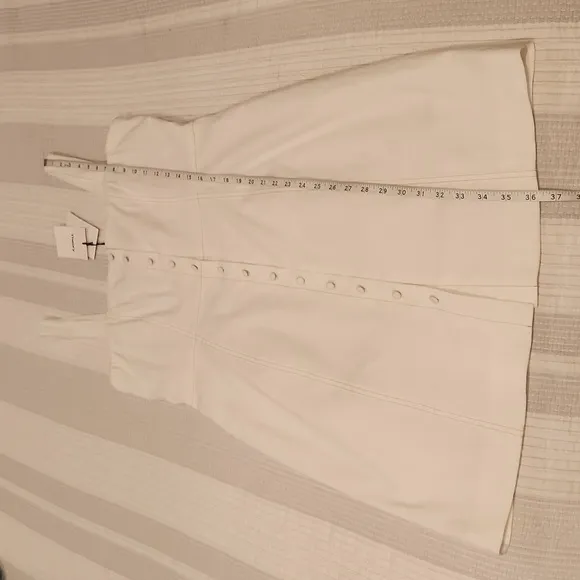 Theory Women's White Kayleigh Linen Blend Sleeveless Mini Shirtdress size 12