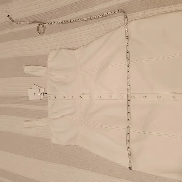 Theory Women's White Kayleigh Linen Blend Sleeveless Mini Shirtdress size 12