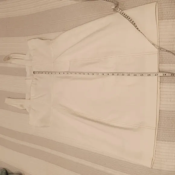 Theory Women's White Kayleigh Linen Blend Sleeveless Mini Shirtdress size 12