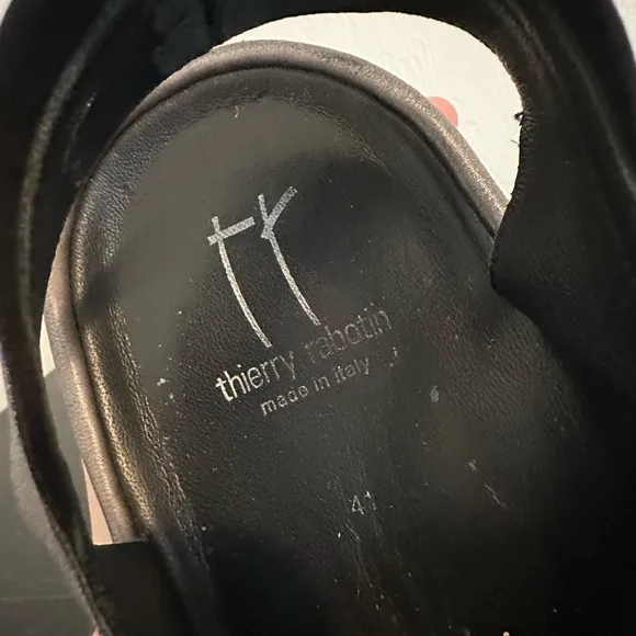 thierry rabotin EU41 US 10 Grey Metallic Leather Shoe Cross-Strap Sandals Women