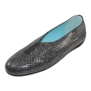 Thierry Rabotin Grace Black Printed Suede Slip-On Flats. Made in Italy. Size 6.