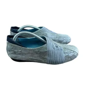 Thierry Rabotin Gray Florida Print Leather Slide On Flat Shoes Women’s 6…