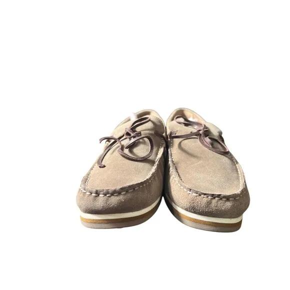 Thomas &amp; Vine Sadler Mocassins Loafers Mens Taupe Suede Leather Slip On 10.5