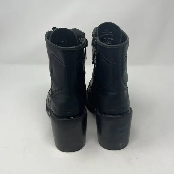 Thursday Boot Co. women's 10.5 Rebel High-Heel Zip-Up boots black leather