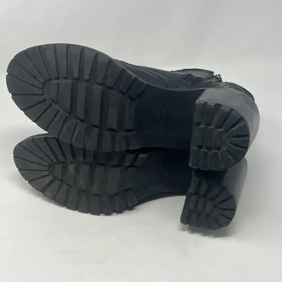 Thursday Boot Co. women's 10.5 Rebel High-Heel Zip-Up boots black leather