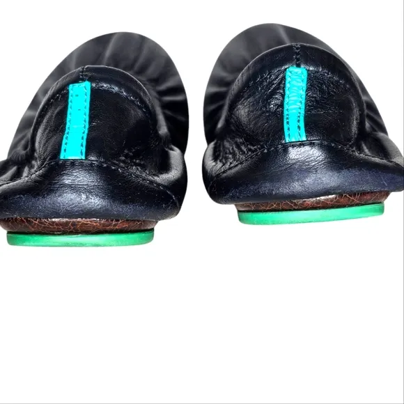 Tieks by Gavrieli Black Leather Ballet Flats Slip-on Travel Casual Travel Wmn 8