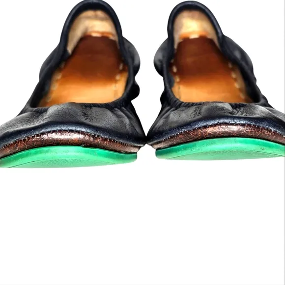 Tieks by Gavrieli Black Leather Ballet Flats Slip-on Travel Casual Travel Wmn 8