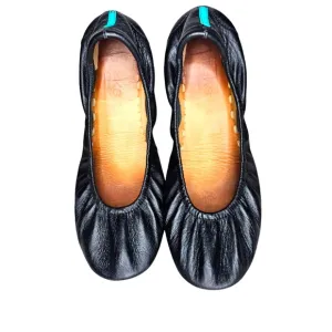Tieks by Gavrieli Black Leather Ballet Flats Slip-on Travel Casual Travel Wmn 8