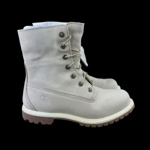 Timberland Authentic WP Fleece Fold Down Natural Nubuck Boots Women's Size 9.5