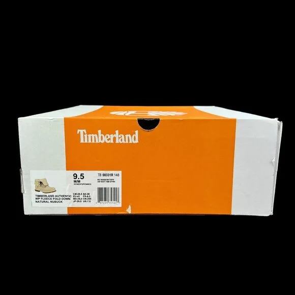 Timberland Authentic WP Fleece Fold Down Natural Nubuck Boots Women's Size 9.5