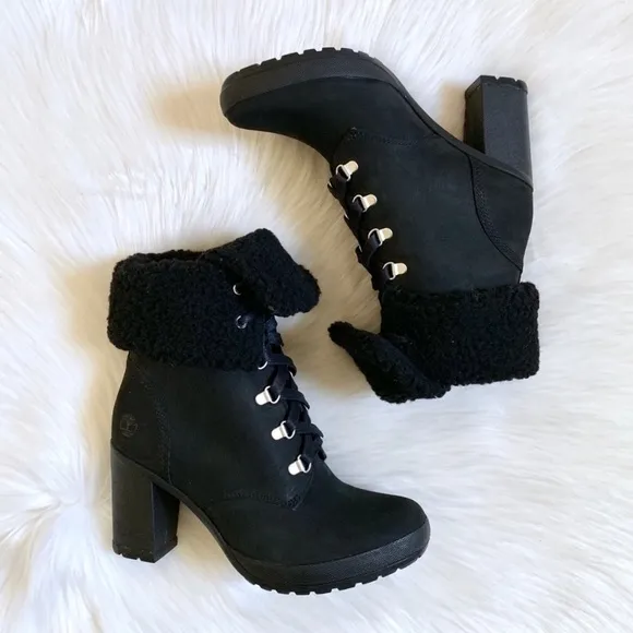 Timberland Black Camdale Fleece Fold Down Boots