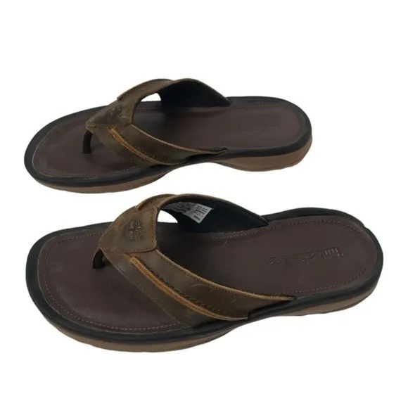 Timberland Brown Leather Thong Sandals 5340A men’s size 9
