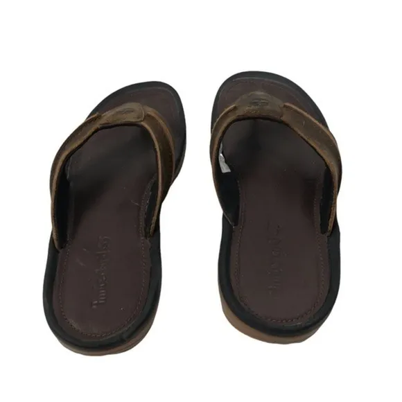 Timberland Brown Leather Thong Sandals 5340A men’s size 9