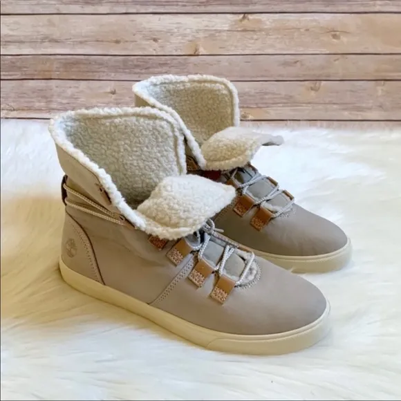 Timberland Dausette Fleece Fold Down Taupe Boots