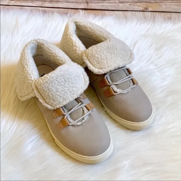 Timberland Dausette Fleece Fold Down Taupe Boots