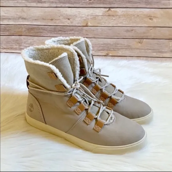 Timberland Dausette Fleece Fold Down Taupe Boots