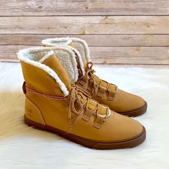 Timberland Dausette Fleece Fold Down Wheat Boots
